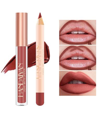 Seawave Nude Lip Liner and Lipstick Set - 12 Pcs Long Lasting Waterproof Matte Lipgloss for Black Mature Women - Makeup Gift Set - Buy Online on GoSupps.com