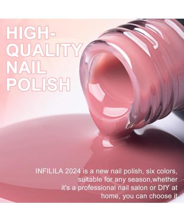 NXJ INFILILA Nude Gel polish 6 Colors Gel Nail Polish Set Milky Nude Pink Gel Nail Polish Kit DIY Nail Art at Home Professional Nail Salon Translucent Nail Polish - Buy Online on GoSupps.com