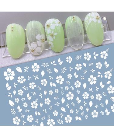8 Sheets MiaoWu White Cherry Blossoms 3D Nail Art Stickers for Acrylic Nail Decoration - Buy Online on GoSupps.com