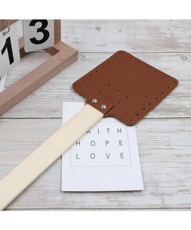 Kasituny Hanging Fly Swatter Faux Leather Dual-Sided Tool for Indoor Outdoor Use Lightweight Durable with Smooth Surface Great Home Gift Idea Brown - Buy Online on GoSupps.com