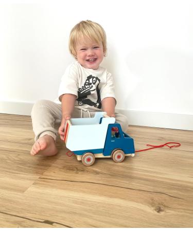 Small Foot Wooden Pull-Along Dump Truck - Motor Skills Toy & Baby Walker for Kids 18+ Months | International Shipping - Buy Online on GoSupps.com