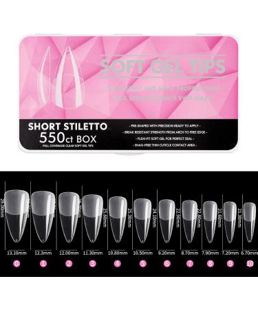 Nail Art Nail Piece Medium and Long Full Set of Transparent Pressure Nail Soaked Soft Gel Nail Tip Extension Professional Acrylic Fake Nails (shuidi) - Buy Online on GoSupps.com
