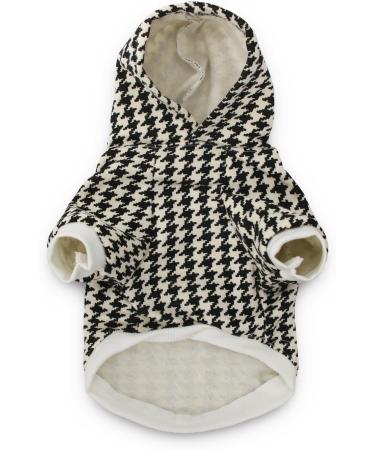 DroolingDog Small Dog Hoodie T-Shirt for Medium Dogs - Houndstooth Pattern - Buy Online on GoSupps.com