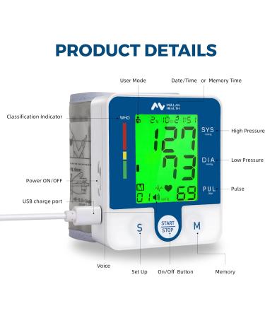 Buy Wrist Blood Pressure Monitor - Automatic One-Touch Blood Pressure Machine with Cuff & Storage | International Shipping Available - Buy Online on GoSupps.com
