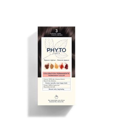 PHYTO Phytocolor Permanent Hair Color with Botanical Pigments  100% Grey Hair Coverage  Ammonia-free  PPD-free  Resorcin-free  0.42 oz 3 Dark Brown 1 Count (Pack of 1) - Buy Online on GoSupps.com