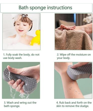 Bath Sponge Loofah Soft Shower Sponge Exfoliator 3D Exfoliiating Bath Foam Sponges Absorbent Moisturizing Shower Sponge for Dead Skin Removal Gray - Buy Online on GoSupps.com