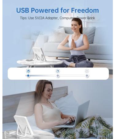 SUXIO 10000 Lux Light Therapy Lamp | Touch Control Daylight Happy Lamp | Portable with Memory Function | Lift Mood at Home/Office | USB-A - Buy Online on GoSupps.com