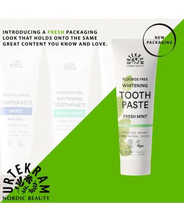 Urtekram Natural Organic Toothpaste - Vegan & Fluoride-Free - Fresh Mint Flavor - 75ml - International Shipping Available - Buy Online on GoSupps.com