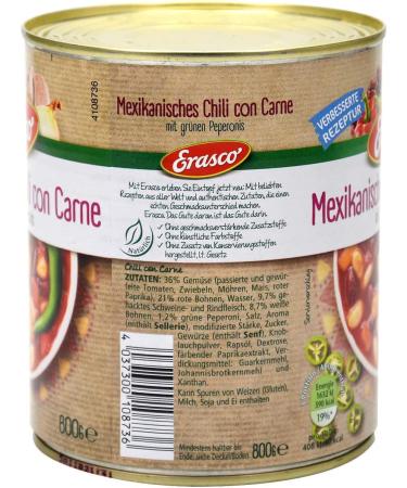  n.v. Erasco Mexican Chilli con Carne with Green Chili 800 g - Buy Online on GoSupps.com