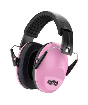 Dr.meter Ear Defenders Children Children Ear Defenders SNR 27dB Protective Earmuffs with Noise Blocking Children Ear muffs for Sleeping Studying Adjustable Head Band pink