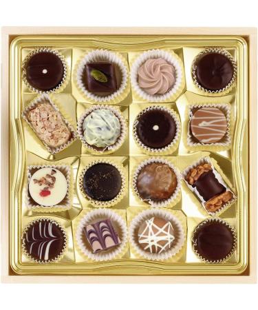  Lauenstein Confiserie Lauensteiner Treasure Box - 200 g of finest truffles and chocolates assorted 16 times with or without alcohol in an elegant wooden gift box - for birthday or just because - Buy Online on GoSupps.com