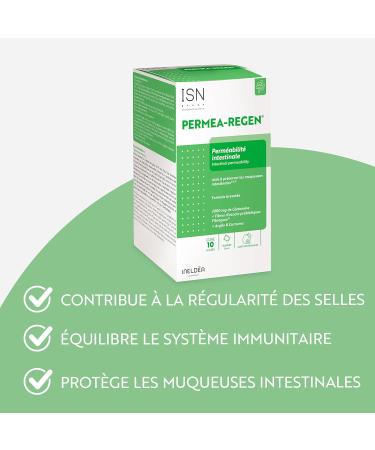 ISN - Permea-Regen - Herbal Supplement Vitamins and Minerals - Preserves Gut Health - Red Fruit Flavor - 10 Sachets - Buy Online on GoSupps.com