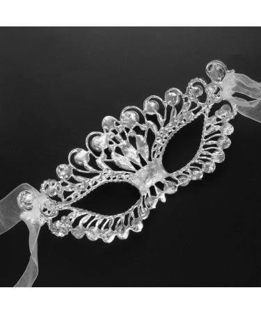 Alipis Rhinestone Masquerade Mask - Silver Cosplay Veil Headwear Crown for Ladies' Evening Costumes | Elegant Party Accessory - Buy Online on GoSupps.com