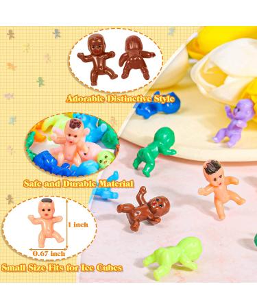 Selizo 100pcs Mini Plastic Babies Small King Cake Figurines for Baby Shower Games Bulk Pack in 10 Colors 100 Pieces - Buy Online on GoSupps.com