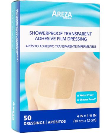 Showerproof Transparent Adhesive Film Dressing 4 x 4 3/4 50 Per Box - Buy Online on GoSupps.com