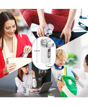 Portable Mesh Nebulizer for Adults & Kids - Lightweight Handheld Steam Inhaler for Traveling - Includes Mouthpiece & Mask - White - Buy Online on GoSupps.com