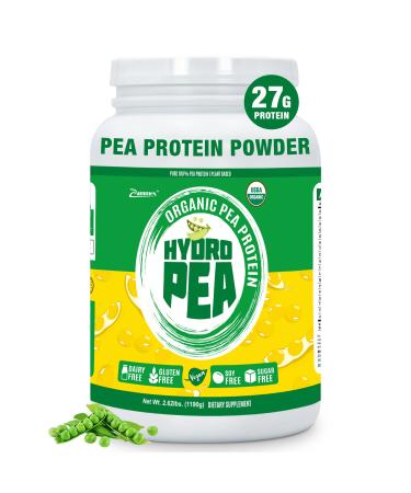 100% Pea Protein Powder(Unflavored), 27g Protein Per Serving ,Certified USDA Organic,Premium Plant Protein Powder, Vegetarian Friendly, Gluten Free, Non-GMO,No Additives,Easy to Digest,2.62lbs