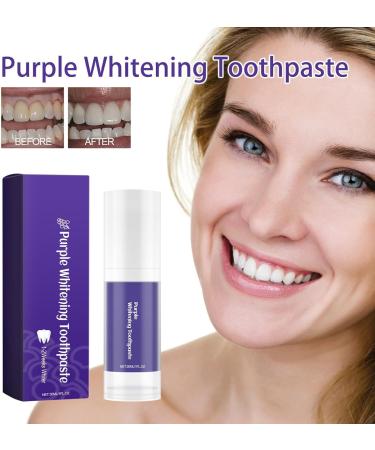 Purple Teeth Whitening Toothpaste 30ml - Brighten Your Smile | Color Correct Stains from Coffee & Yellow Teeth - Buy Online on GoSupps.com
