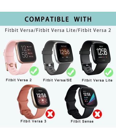 4 Pack Stretchy Bands for Fitbit Versa 2 - Adjustable Elastic Nylon Straps for Versa Smartwatch - Dark Blue/Light Gray/Pink/Light Purple - Buy Online on GoSupps.com