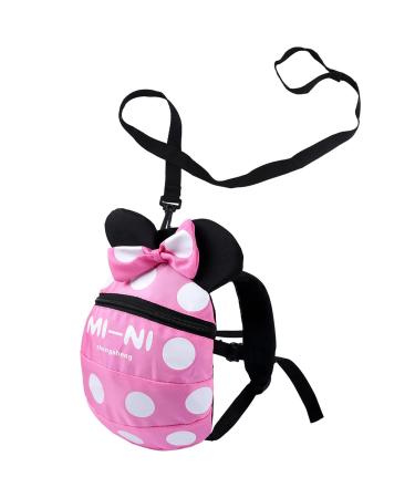 Backpack Anti Lost Baby Toddler Walking Safety Backpack Little Kids Anti-Lost Travel Bag Harness Reins Cute Backpacks with Safety Leash for Baby Toddler Leash for Toddlers Age 1-5 Years (Pink)