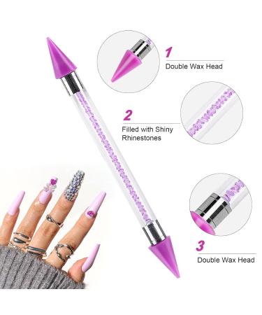 Nail Rhinestones Picker Dotting Pen | Dual-Ended Wax Pencil & Tweezers | Best Nail Art Tools Set for DIY Decoration - Buy Online on GoSupps.com