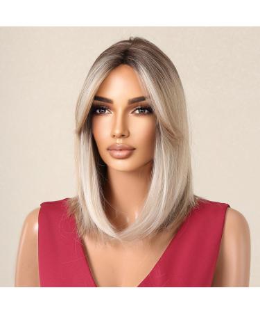 Testar Blonde Shoulder-Length Wig for Women | Layered Bob - 14 Synthetic Heat-Resistant Glueless Wig for Daily Use - Buy Online on GoSupps.com