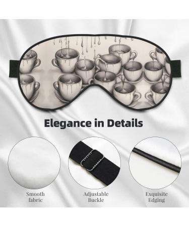 SSIMOO Hand Drawn Teapots & Cups Eye Mask | Soft Breathable Sleep Patch for Women | Perfect Travel Relaxation Gift - Buy Online on GoSupps.com