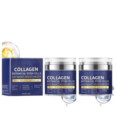 Collagen & Retinol Face Moisturizer with Niacinamide and Hyaluronic Acid Lightweight Hydrating Day & Night Facial Cream Skin-Friendly Formula 2-Pack (1.76 oz Each)