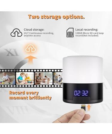 Spy Camera Hidden Camera Bluetooth Speaker  Hidden Spy Camera with Video  1080P Nanny Cam Hidden Camera with 180Â°Rotating Lens  WiFi Hidden Camera Clock Night Light with Night Vision  Motion Detection - Buy Online on GoSupps.com