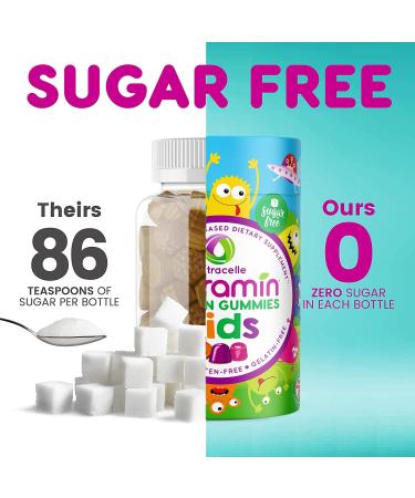 NUTRAMIN Sugar-Free Allergen-Free & Vegan Gummy Multivitamins for Kids - 90 Count Bottle | Nutracelle - Buy Online on GoSupps.com