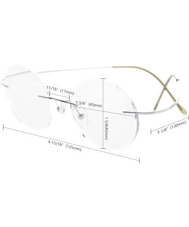 CessBlu Rimless Anti Blue Ray Titanium Round Glasses for Men & Women - Stylish Reading Eyewear Gold 0.0 x - Buy Online on GoSupps.com