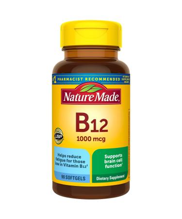 Nature Made Vitamin B12 1000 mcg Dietary Supplement for Energy Metabolism Support- 90 Softgels.