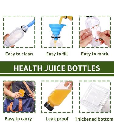 SUPERLELE Empty Plastic Juice Bottles with Caps - Pack of 12 - 12 Oz. - Buy Online on GoSupps.com