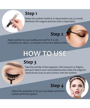 Magnetic Eyelashes with Eyeliner Kit - 7 Pairs Waterproof Reusable False Lashes Tweezer & Scissors - Natural Look No Glue - DM601 - Buy Online on GoSupps.com