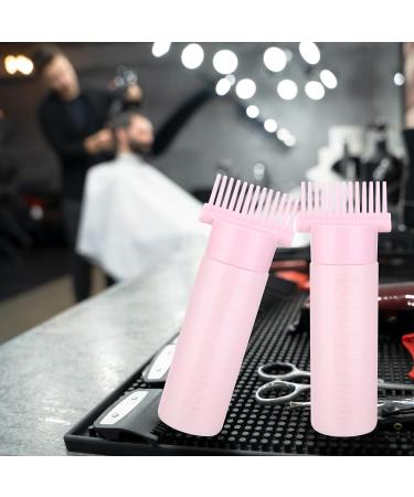 Root Comb Applicator Bottle 6oz | Hair Dye & Scalp Treatment Brush with Graduated Scale - Pink - Buy Online on GoSupps.com