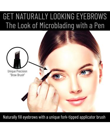 BELLA BROW Microblading Eyebrow Pen - Smudge Proof, Waterproof & Long Lasting (Brown) | Precision Applicator | As Seen On TV - Buy Online on GoSupps.com