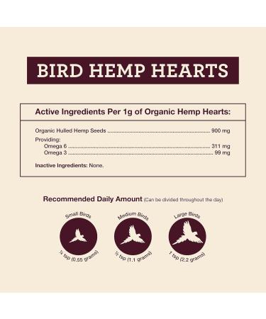 Hemp Well Organic Hemp Hearts - Reduces Feather Plucking Promotes Relaxation and  Immune Support - 1 Pound - Pack of 1 - Buy Online on GoSupps.com