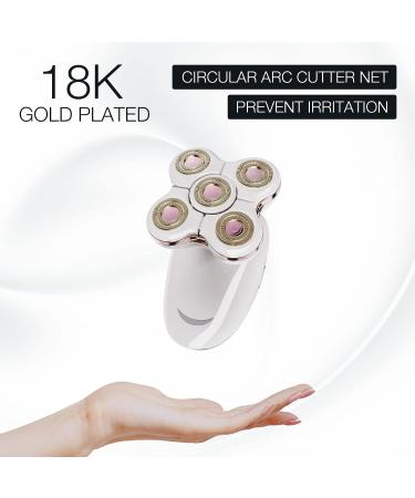 2-in-1 Electric Razor for Women - Rechargeable Trimmer for Legs, Bikini, Face, Lips - Cordless Wet Dry Hair Removal in White - Buy Online on GoSupps.com