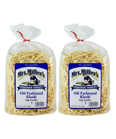 Mrs. Millers Old Fashioned Kluski Egg Noodles 16oz. Bag (2 Bags) 1 Pound (Pack of 2)