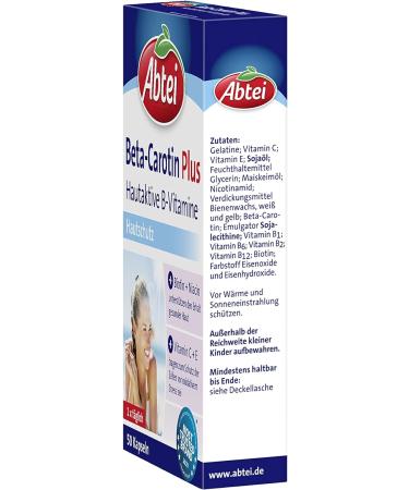 Buy Abtei Beta-Carotene Plus - Skin-Active B Vitamins 50 Capsules | Boost Skin Health | International Shipping - Buy Online on GoSupps.com