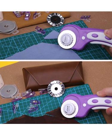 45mm Fabric Cutter Set  Rotary Cutter Tool Kit with 6 Replacement Rotary Blades  Quilting Rotary Cutter with Safety Lock Ergonomic Classic Comfort Loop for Crafting Sewing Quilting (Purple) - Buy Online on GoSupps.com