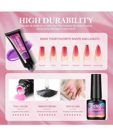 PEACECOLOR Gel Nail Kits Full Set for Beginners 15 PCS Nail Polish with 36W Lamp Kit Nail Gel Builder 10ML with Nail File Machine Basic Gel Extensions Nail Art Design Kit - Buy Online on GoSupps.com