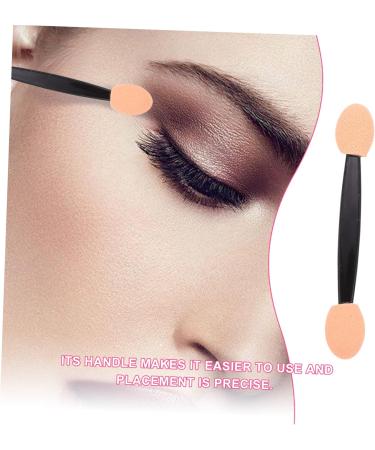AUTSUPPL 100pcs Double Ended Eyeshadow Brush Double-sides Eye Brush Eye Makeup Applicator Cosmetic Tool Latex Sponge Eyeshadow Makeup Tool Sponge Brush Sponge Eyeshadow Stick 6.5x1.3cm Black - Buy Online on GoSupps.com