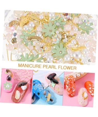 Ipetboom 1 Box Nail Art Accessories Pearl Jewelry Nail Art Decal Shinny Manicure Decor Nail Art Ornament Pearl Nail Ornaments Appliques Embellishments Nail Supplies Small and Fresh Alloy 6.5X6.5X1cm Green - Buy Online on GoSupps.com