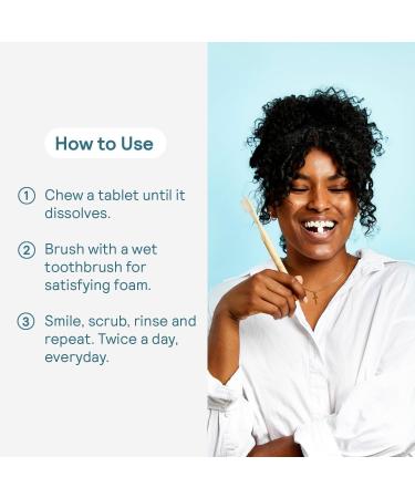 HUPPY Toothpaste Tablets Nano Hydroxyapatite - Natural Whitening Fluoride Free and Remineralizing - Travel Tabs Strawberry Flavor 62 Count 62 count w/ a refillable jar - Buy Online on GoSupps.com