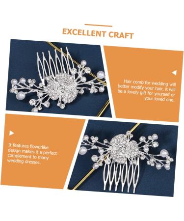 DOITOOL rhinestones rhinestone Wedding Hair Comb hair comb bride pearl wedding Bride hair accessories alloy wedding hair accessories for brides headgear Hair piece hair - Buy Online on GoSupps.com