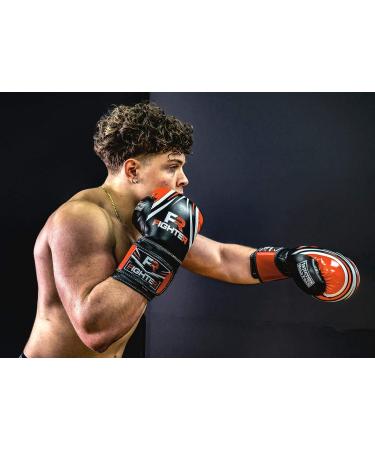 FR Fighter Boxing Gloves - Ideal for MMA, Kickboxing, and Muay Thai Training - Red/Black 14 oz - Unisex Adult Gloves - Buy Online on GoSupps.com