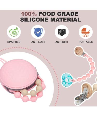 Buy Evertify Kit: 2 Pacifier Chains & 1 BPA-Free Silicone Box - Personalized Pacifier Chains for Boys & Girls - Cream & Rosa - Buy Online on GoSupps.com