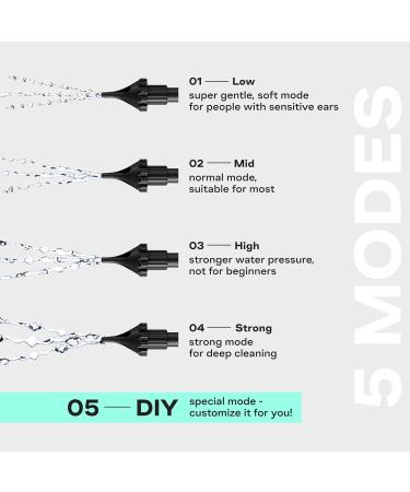 Electric Ear Wax Removal Kit - 5 Modes Water Cleaner for Adults & Kids Ear Cleaning with Timer & Tips - Advanced Earwax Removal System - Buy Online on GoSupps.com