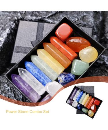 Pointed Multi-Colored Mountain Quartz & Natural Chakra Stones - Amethyst Tiger Eye Purple Aventurine for Crystal Therapy Meditation & Home Decoration - Buy Online on GoSupps.com